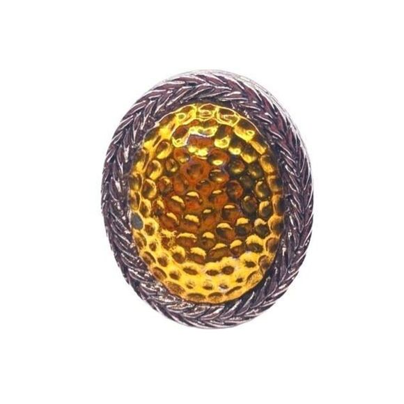 Mixed metal hammered textured chunky ring size 6 - Picture 1 of 4